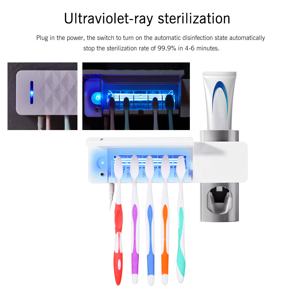 UV Toothbrush Sanitizer & Toothpaste Dispenser